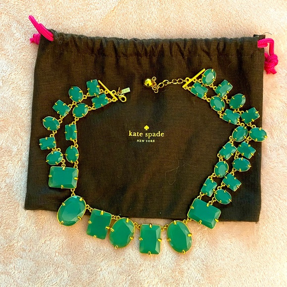 Beautiful Kate spade necklace bluish turquoise in color with storage bag - Picture 2 of 4